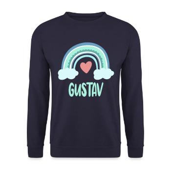 Gustav Name Rainbow Baby - Unisex Sweatshirt - navy - Front - Alina (178cm) & Michal (187cm)