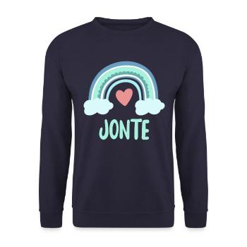 Jonte Nom Rainbow Baby - Sweat-shirt Unisexe - marine - Devant - Alina (178cm) & Michal (187cm)
