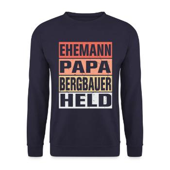 Bergbauer Vater Ehemann Held - Unisex Pullover - Navy - Vorne - Alina (178cm) & Michal (187cm)