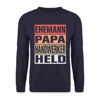 Handwerker Vater Ehemann Held - Unisex Pullover - Navy - Vorne - Alina (178cm) & Michal (187cm)