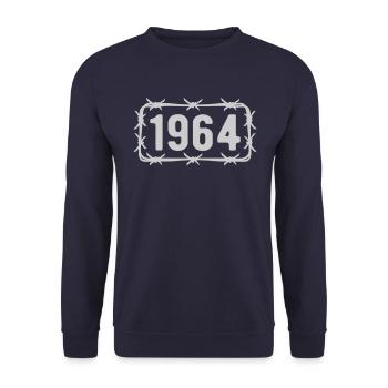 Geburtstag Jahrgang 1964 Stacheldraht - Unisex Pullover - Navy - Vorne - Alina (178cm) & Michal (187cm)