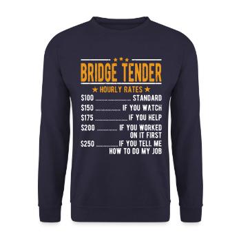 Bridge tender hourly wage - Unisex Sweatshirt - navy - Front - Alina (178cm) & Michal (187cm)