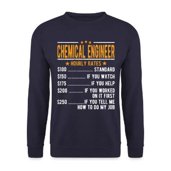 Chemical Engineer Hourly Wage - Unisex Sweatshirt - navy - Front - Alina (178cm) & Michal (187cm)