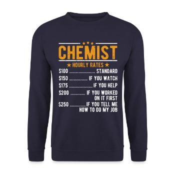 Chimiste Salaire horaire - Sweat-shirt Unisexe - marine - Devant - Alina (178cm) & Michal (187cm)