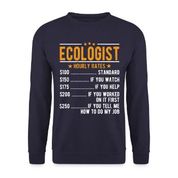Ecologiste Salaire horaire - Sweat-shirt Unisexe - marine - Devant - Alina (178cm) & Michal (187cm)