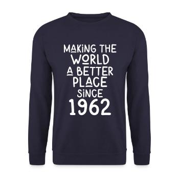 Rendre le monde meilleur depuis 1962 - Sweat-shirt Unisexe - marine - Devant - Alina (178cm) & Michal (187cm)