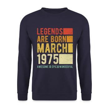 Birthday March 1975 - Unisex Sweatshirt - navy - Front - Alina (178cm) & Michal (187cm)