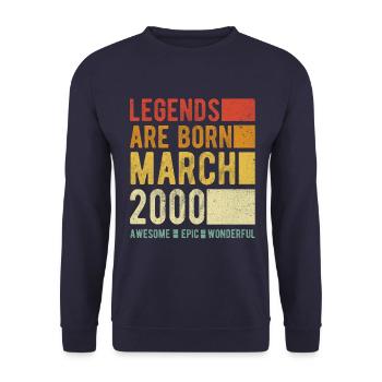 Birthday March 2000 - Unisex Sweatshirt - navy - Front - Alina (178cm) & Michal (187cm)