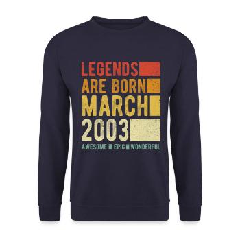 Anniversaire Mars 2003 - Sweat-shirt Unisexe - marine - Devant - Alina (178cm) & Michal (187cm)
