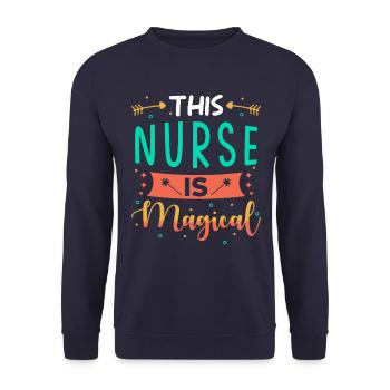 Cadeau infirmière - Sweat-shirt Unisexe - marine - Devant - Alina (178cm) & Michal (187cm)