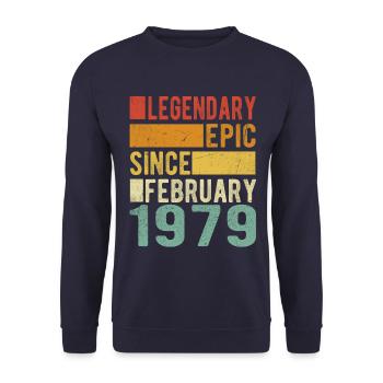 Geburtstag Februar 1979 Legendär Episch - Unisex Pullover - Navy - Vorne - Alina (178cm) & Michal (187cm)