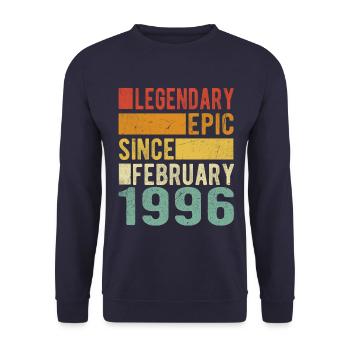 Anniversaire février 1996 Épopée légendaire - Sweat-shirt Unisexe - marine - Devant - Alina (178cm) & Michal (187cm)