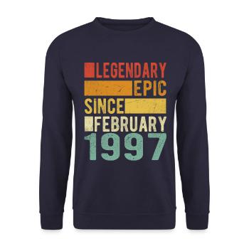 Anniversaire Février 1997 Épopée légendaire - Sweat-shirt Unisexe - marine - Devant - Alina (178cm) & Michal (187cm)