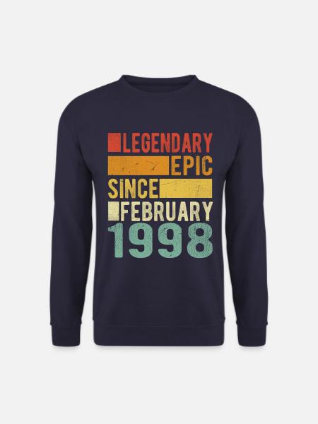 Birthday February 1998 Legendary epic - Unisex Sweatshirt - navy