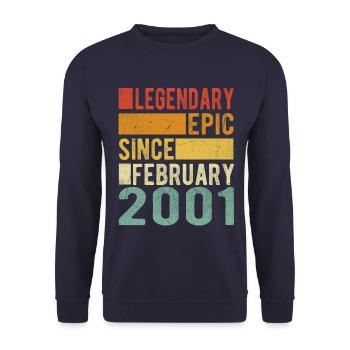 Anniversaire Février 2001 Épopée légendaire - Sweat-shirt Unisexe - marine - Devant - Alina (178cm) & Michal (187cm)