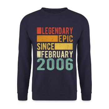 Birthday February 2006 Legendary Epic - Unisex Sweatshirt - navy - Front - Alina (178cm) & Michal (187cm)