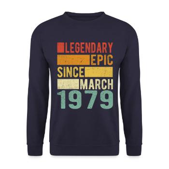 Anniversaire Mars 1979 Épopée légendaire - Sweat-shirt Unisexe - marine - Devant - Alina (178cm) & Michal (187cm)