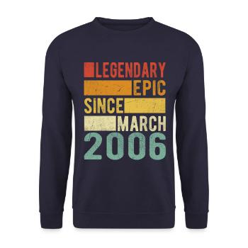 Birthday March 2006 Legendary Epic - Unisex Sweatshirt - navy - Front - Alina (178cm) & Michal (187cm)