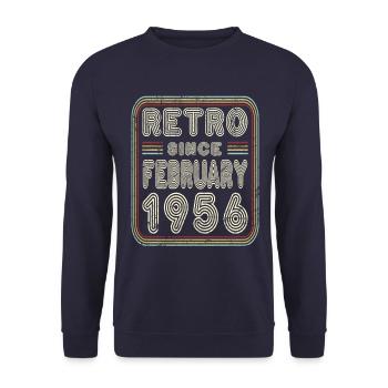 Anniversaire Février 1956 Cadeau rétro - Sweat-shirt Unisexe - marine - Devant - Alina (178cm) & Michal (187cm)