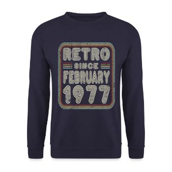 Anniversaire Février 1977 Cadeau rétro - Sweat-shirt Unisexe - marine - Devant - Alina (178cm) & Michal (187cm)