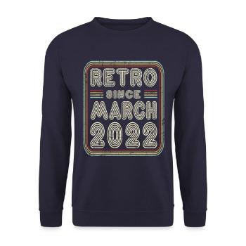 Birthday March 2022 Retro Gift - Unisex Sweatshirt - navy - Front - Alina (178cm) & Michal (187cm)