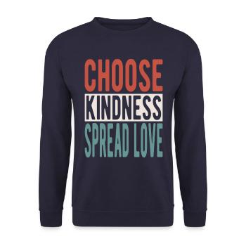 Choose kindness, spread love - Unisex Pullover - Navy - Vorne - Alina (178cm) & Michal (187cm)