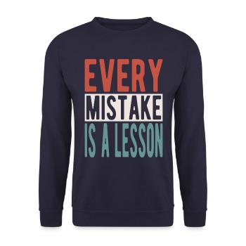 Every mistake is a lesson - Unisex Pullover - Navy - Vorne - Alina (178cm) & Michal (187cm)