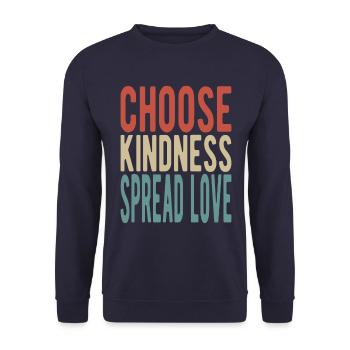Choose kindness, spread love - Unisex Pullover - Navy - Vorne - Alina (178cm) & Michal (187cm)