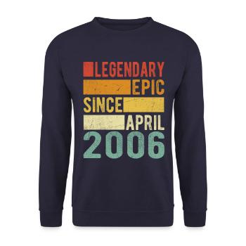 Birthday April 2006 Legendary Epic - Unisex Sweatshirt - navy - Front - Alina (178cm) & Michal (187cm)