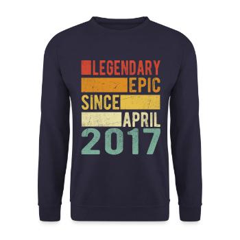 Birthday April 2017 Legendary Epic - Unisex Sweatshirt - navy - Front - Alina (178cm) & Michal (187cm)