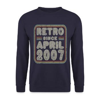 Birthday April 2007 Retro Gift - Unisex Sweatshirt - navy - Front - Alina (178cm) & Michal (187cm)