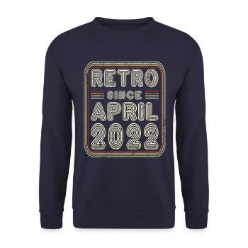 Birthday April 2022 Retro Gift - Unisex Sweatshirt - navy - Front - Alina (178cm) & Michal (187cm)