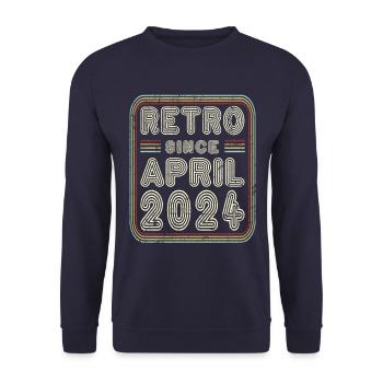 Birthday April 2024 Retro Gift - Unisex Sweatshirt - navy - Front - Alina (178cm) & Michal (187cm)