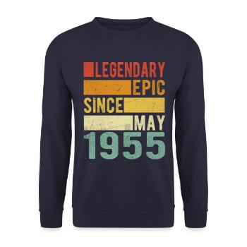 Anniversaire mai 1955 Épopée légendaire - Sweat-shirt Unisexe - marine - Devant - Alina (178cm) & Michal (187cm)
