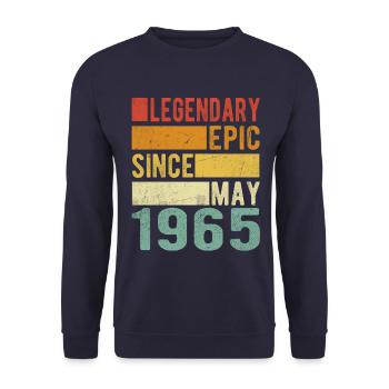 Anniversaire Mai 1965 Légendaire Épopée - Sweat-shirt Unisexe - marine - Devant - Alina (178cm) & Michal (187cm)