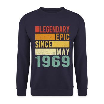 Geburtstag Mai 1969 Legendär Episch - Unisex Pullover - Navy - Vorne - Alina (178cm) & Michal (187cm)