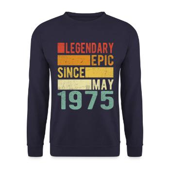 Geburtstag Mai 1975 Legendär Episch - Unisex Pullover - Navy - Vorne - Alina (178cm) & Michal (187cm)