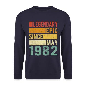 Geburtstag Mai 1982 Legendär Episch - Unisex Pullover - Navy - Vorne - Alina (178cm) & Michal (187cm)