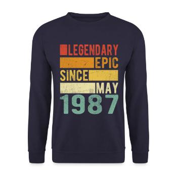 Geburtstag Mai 1987 Legendär Episch - Unisex Pullover - Navy - Vorne - Alina (178cm) & Michal (187cm)