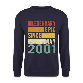 Geburtstag Mai 2001 Legendär Episch - Unisex Pullover - Navy - Vorne - Alina (178cm) & Michal (187cm)