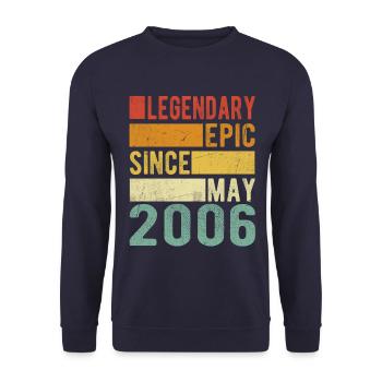 Birthday May 2006 Legendary Epic - Unisex Sweatshirt - navy - Front - Alina (178cm) & Michal (187cm)