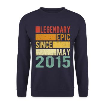 Birthday May 2015 Legendary epic - Unisex Sweatshirt - navy - Front - Alina (178cm) & Michal (187cm)