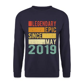 Birthday May 2019 Legendary epic - Unisex Sweatshirt - navy - Front - Alina (178cm) & Michal (187cm)