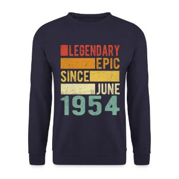Anniversaire Juin 1954 Épopée légendaire - Sweat-shirt Unisexe - marine - Devant - Alina (178cm) & Michal (187cm)