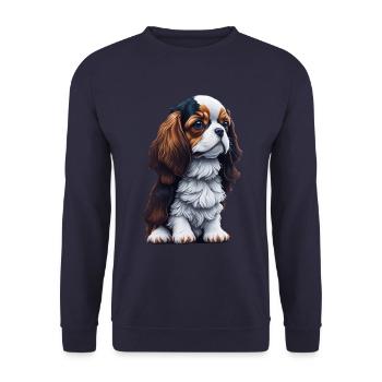 Cavalier King Charles Spaniel Chien Chiot - Sweat-shirt Unisexe - marine - Devant - Alina (178cm) & Michal (187cm)