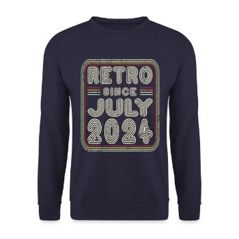 Birthday July 2024 Retro Gift - Unisex Sweatshirt - navy - Front - Alina (178cm) & Michal (187cm)