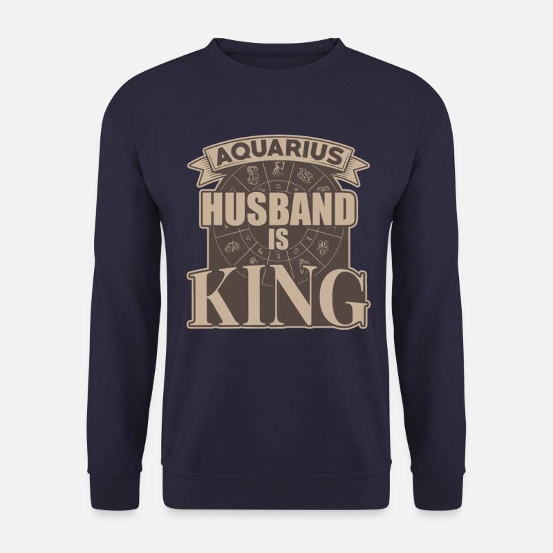 Aquarius husband is king - Unisex Sweatshirt - navy