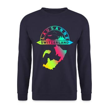 Lausanne Schweiz Souvenir - Unisex Pullover - Navy - Vorne - Alina (178cm) & Michal (187cm)