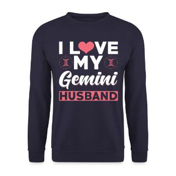J’aime mon mari de jumeaux - Sweat-shirt Unisexe - marine - Devant - Alina (178cm) & Michal (187cm)