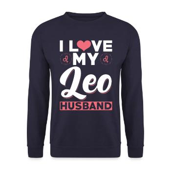 J’aime mon mari Lion - Sweat-shirt Unisexe - marine - Devant - Alina (178cm) & Michal (187cm)
